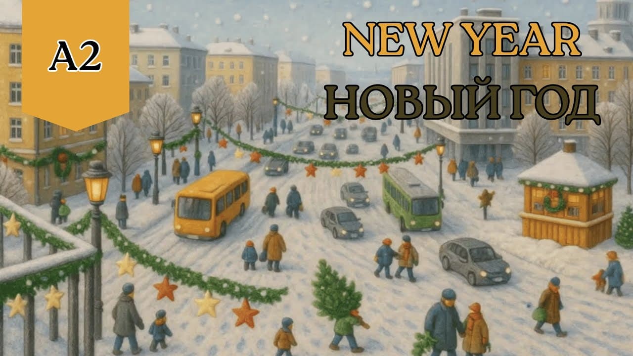 Russian Stories A1-A2. New Year #russianlanguage #learnrussian #learningrussian
