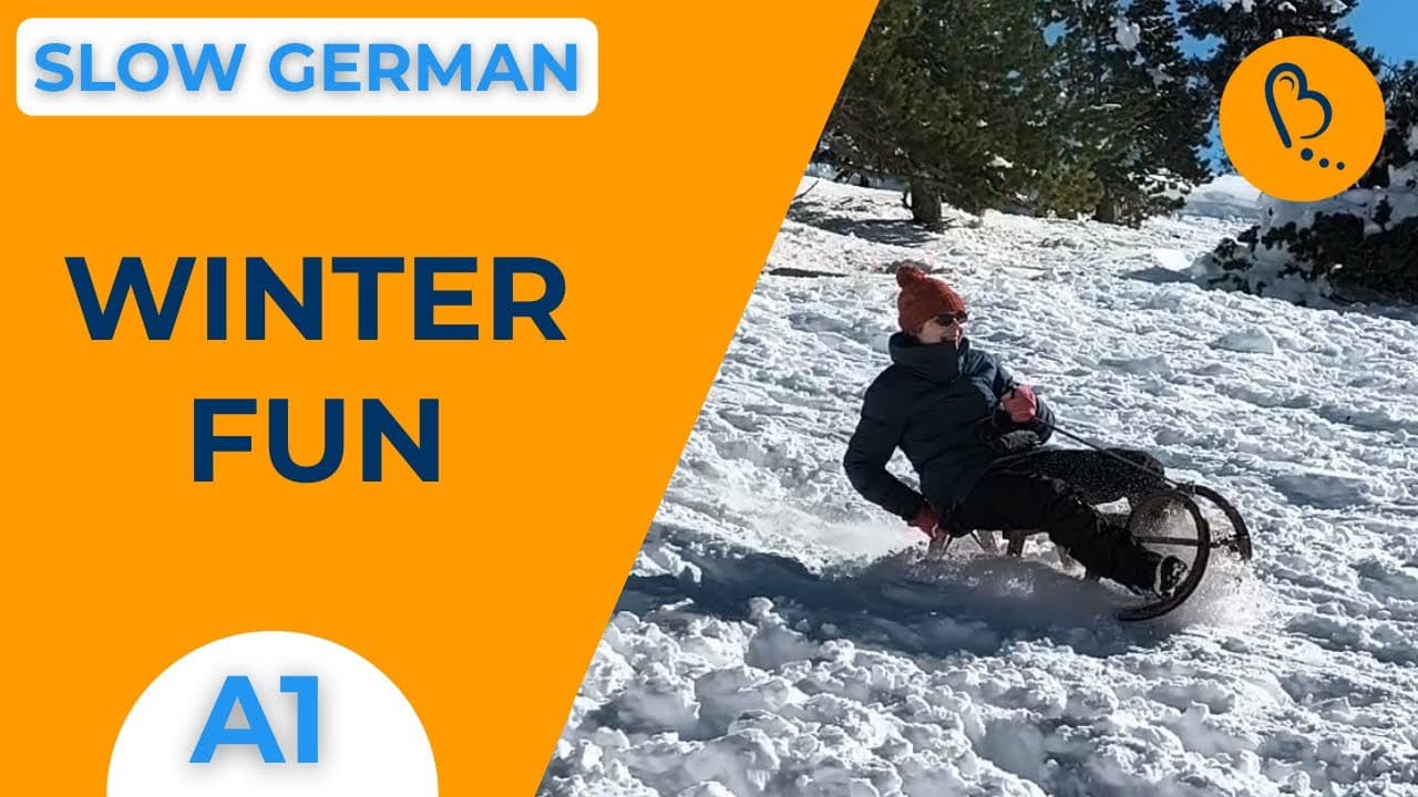 Learn German in the Snowy Mountains ❄️| Easy Vlogs #4 | German Comprehensible Input [A1] - Beginner