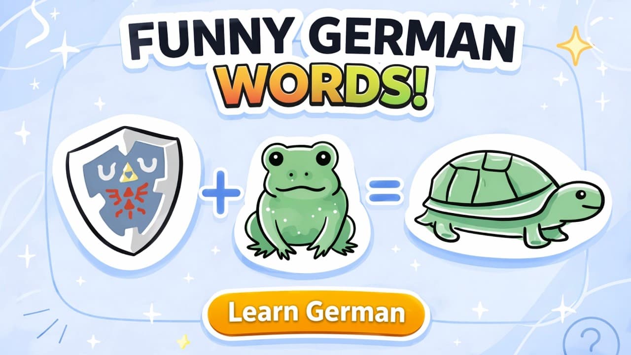 Learn funny German compound words, comprehensible input A2-B1 (intermediate)