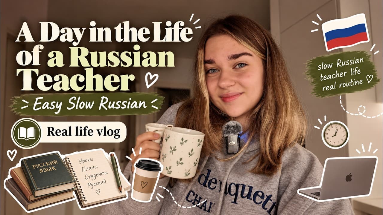 A Day in the Life of a Russian Teacher (Until I Got Sick...) | Slow Easy Russian [A2–B1]