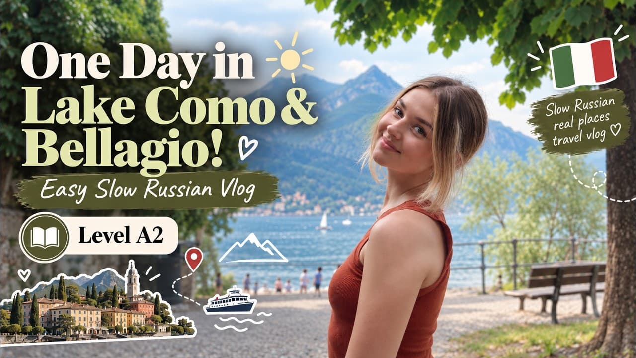 One Day in Lake Como & Bellagio! 🇮🇹 | Easy Slow Russian Vlog (Level A2-B1)