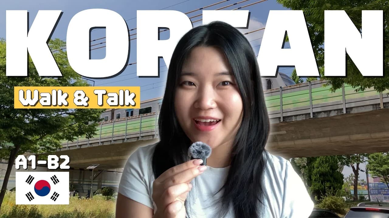 SUB) Let's Walk and Talk to a Café 🚶🏻‍♀️ | Easy Korean Listening & Comprehensible Input