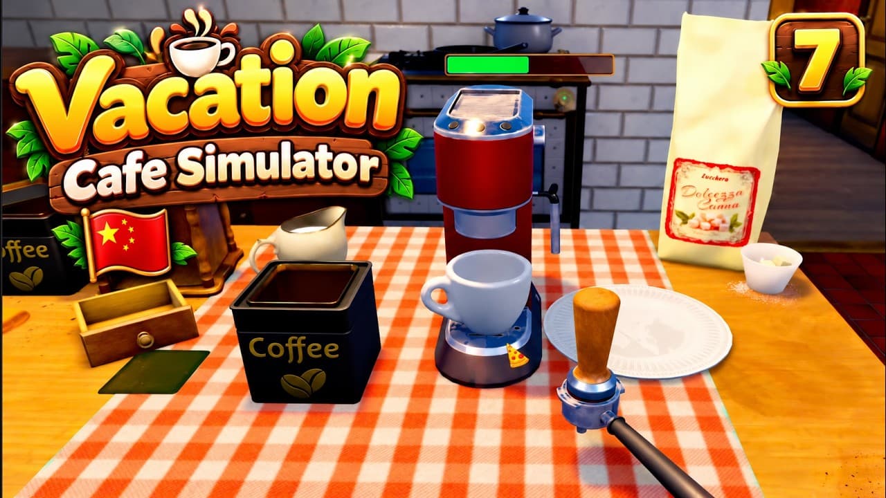 Making Coffee, Pasta & Pesto Bruschetta in a Café | Vacation Cafe Simulator in Chinese
