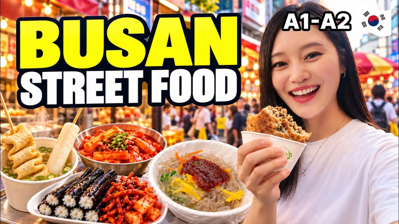 I Tried 6 Busan Street Foods 🇰🇷 | Slow Korean for Beginners