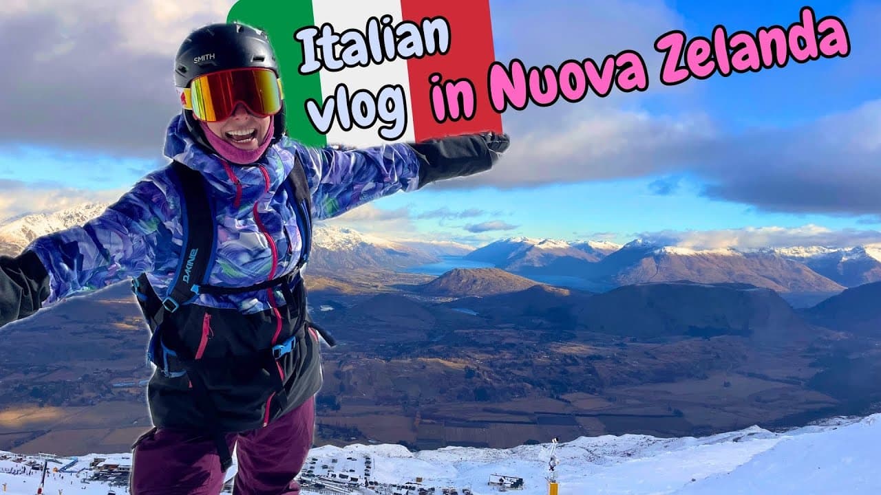 Learn Italian with vlogs and comprehensible input | Come skiing with me in New Zealand (with subs)