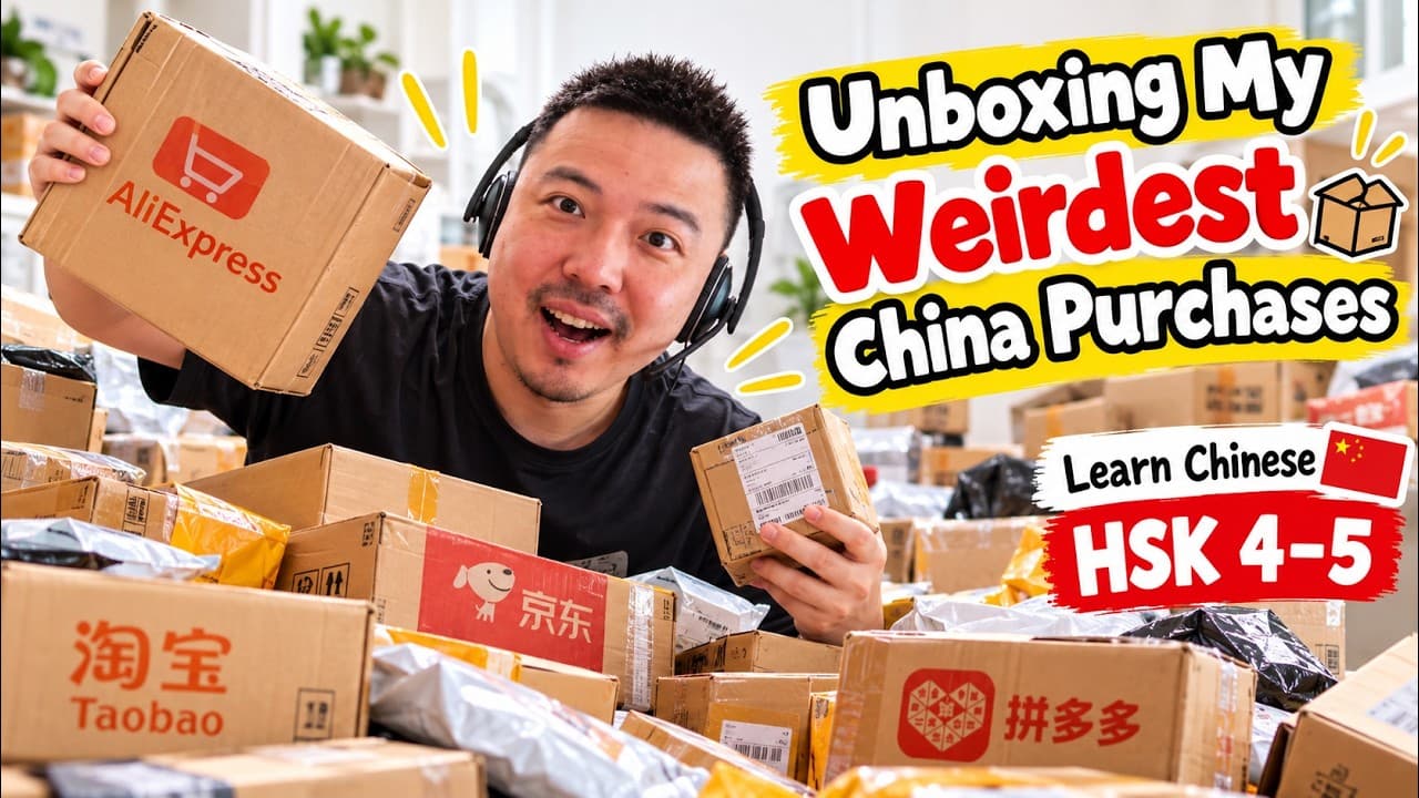Unboxing My Weirdest China Purchases | Learn Mandarin 学中文 HSK 4–5 Comprehensible Input Chinese
