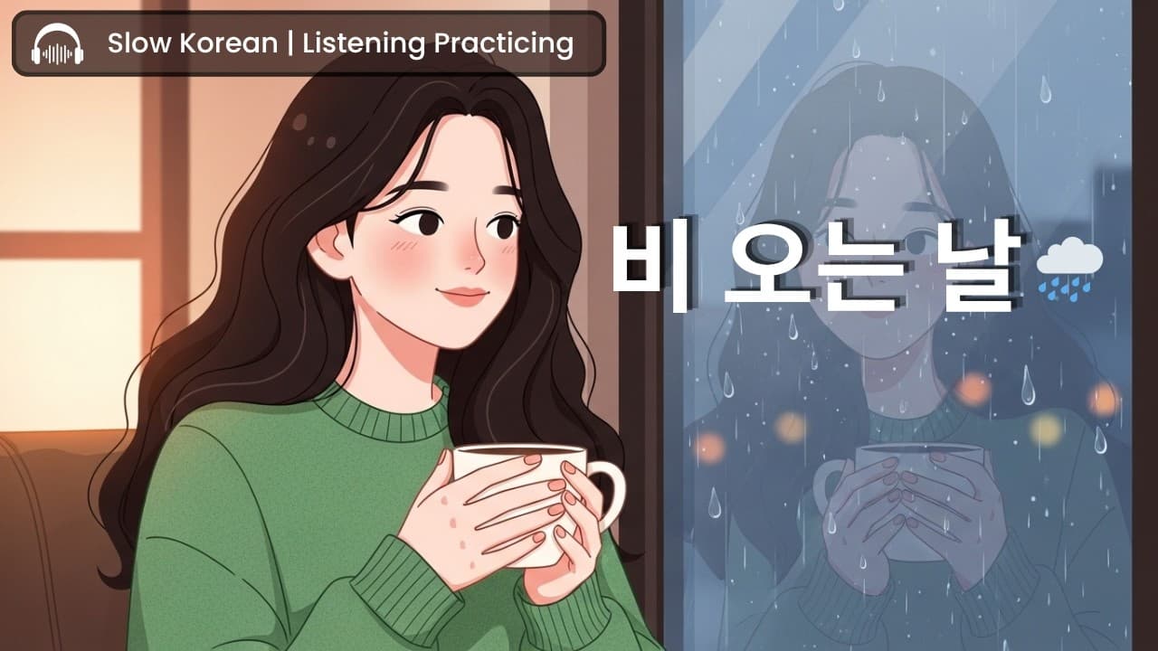 Slow Korean | Korean Listening Practice 🌧️ 비 오는 날 Rainy Day Story
