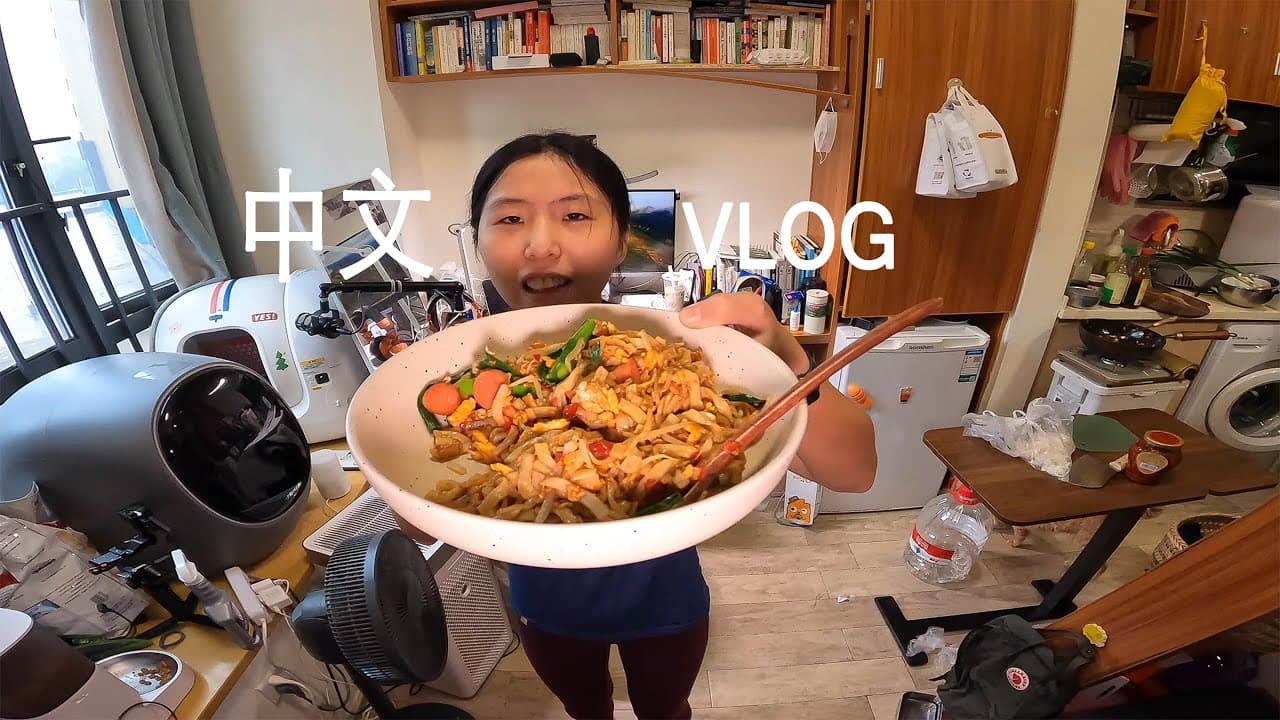 Life in China【中文vlog】打扫房间，在家做饭，去公园午休，在咖啡馆办公
