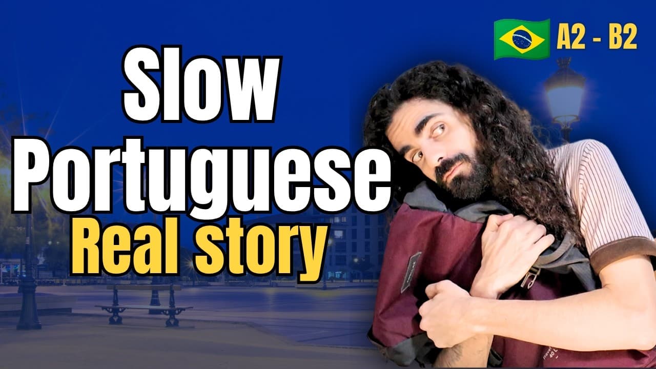 I had to sleep on a square bench | Slow Portuguese ENG SUBS