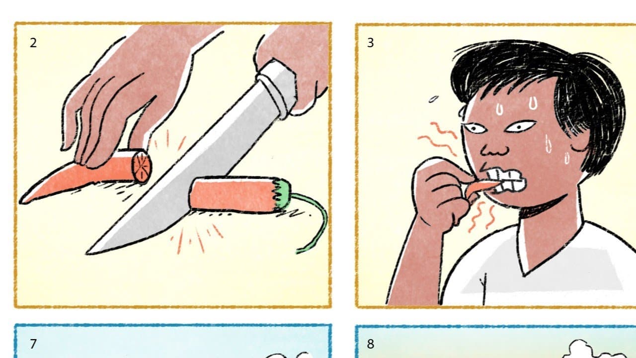 [CC] 吃辣椒 Eating a pepper - Comprehensible Input Mandarin Picture Talk