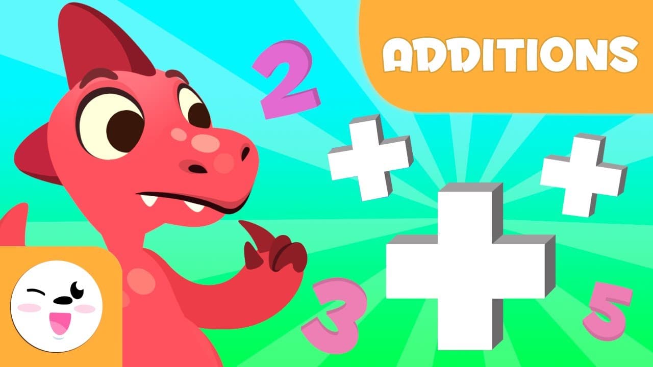 Additions pour enfants - Apprends à additionner avec des dinosaures - Mathématiques pour enfants