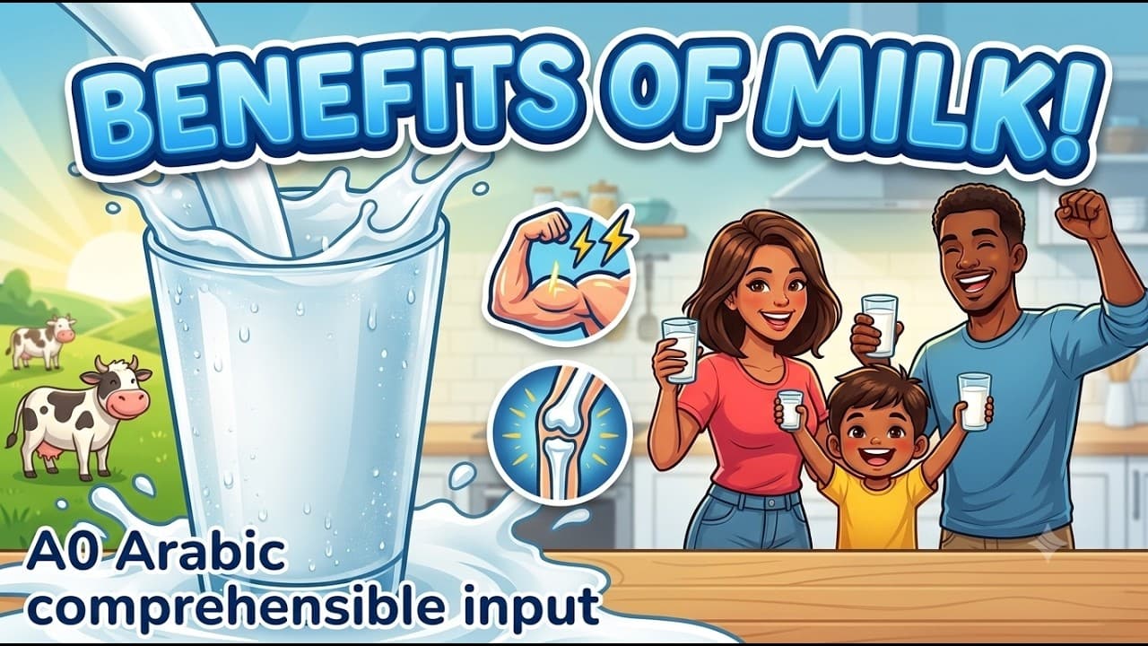 Benefits of Milk (A0 Comprehensible Arabic)
