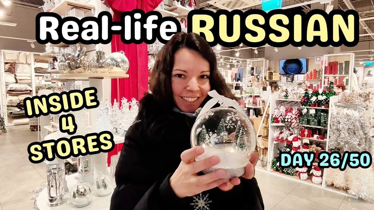 Learn Russian in Real-Life Contexts | Holiday Shopping Vlog for Beginners (A1–A2+) | Day 26