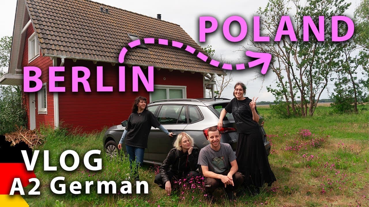 Von Berlin nach Polen / Real-life Vlog in German with sub / Intermediate German Comprehensible Input