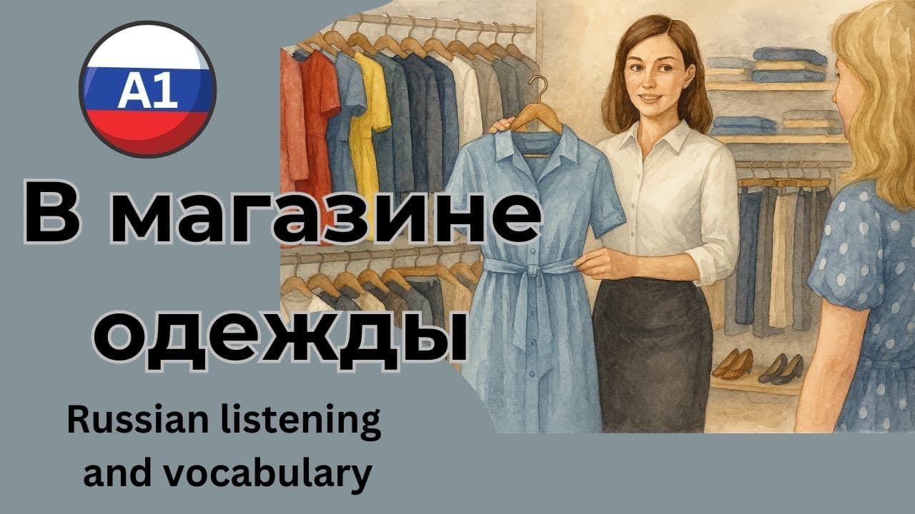 🎀 New Dress for the Party – Simple Russian Story for Beginners (A1)
