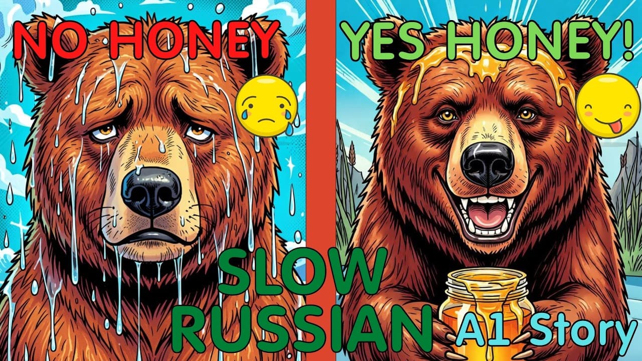 How to Ask Nicely: A Bear Learns Manners 🍯 | Slow Russian Story for Beginners (A1)