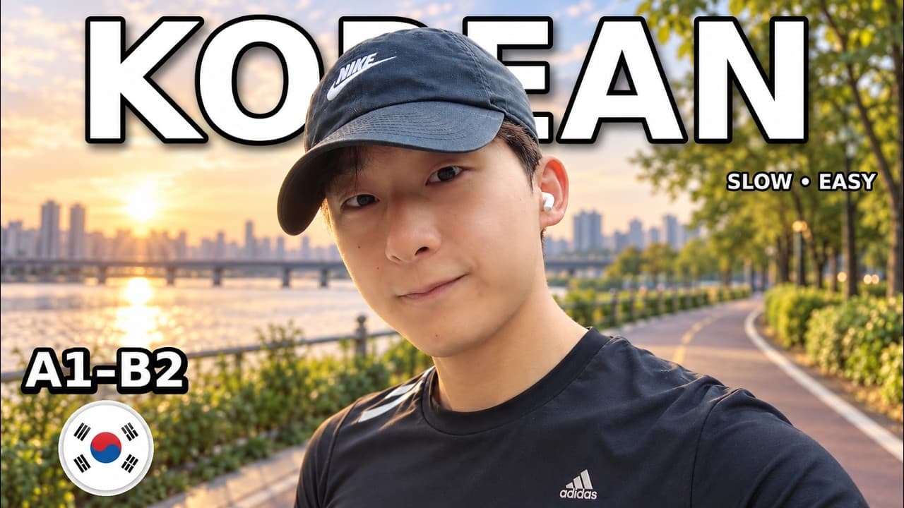 Slow Korean Vlog | Going for a Run in Korea 🏃‍♂️ | Comprehensible Input (A1–B2)