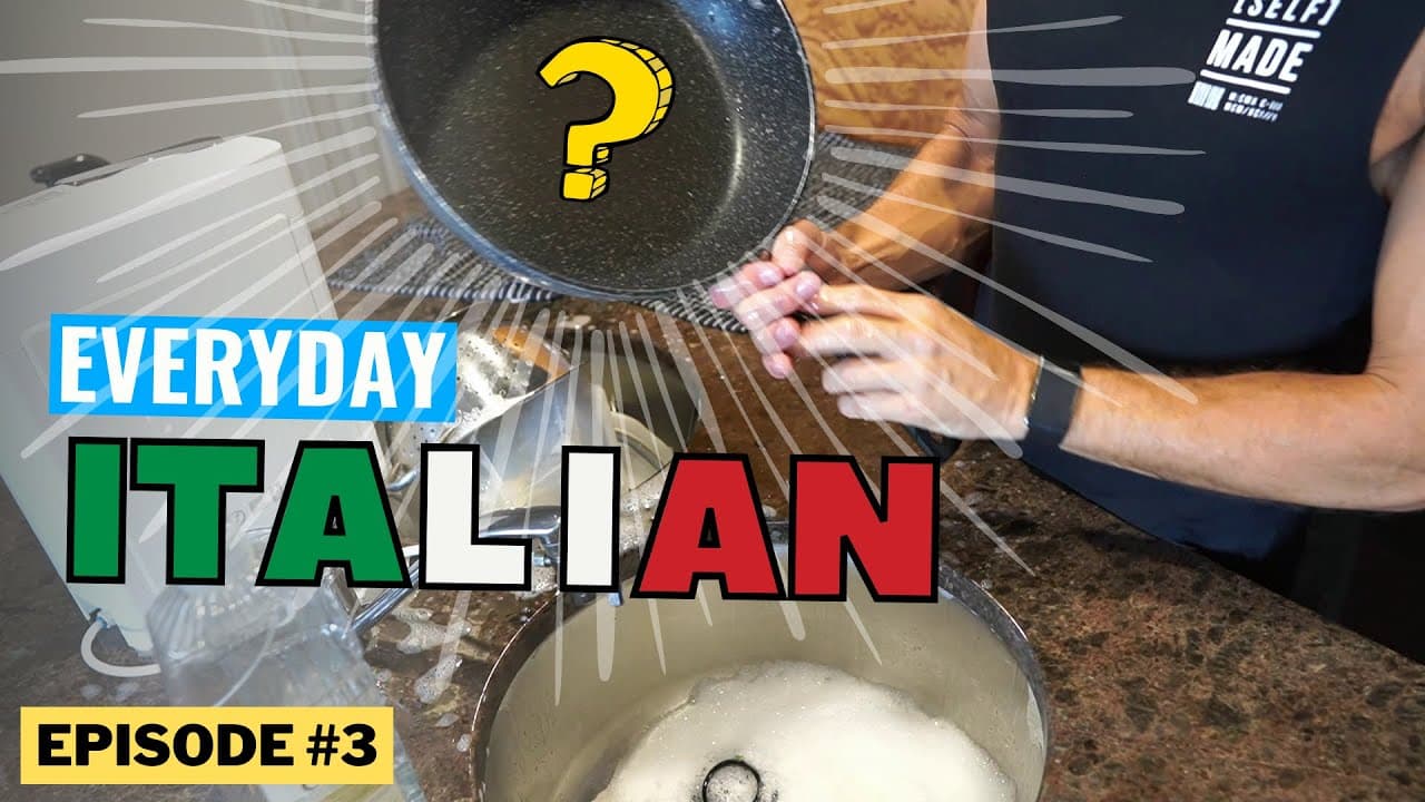 Understand Spoken Italian - Practice video in Italian: Episode #3 Doing the dishes (Lavare i piatti)