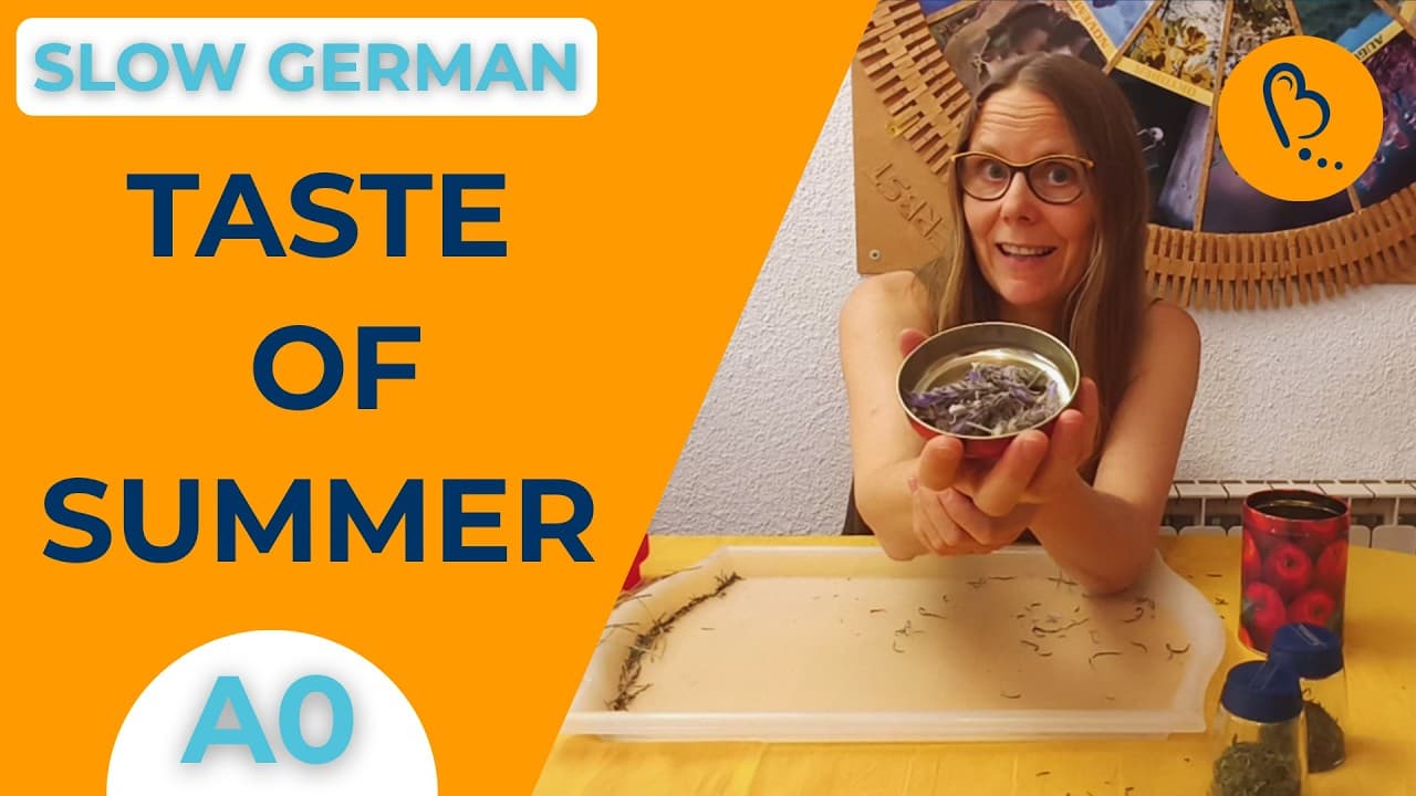 Learn German with the Taste of Summer 🪻 Part 2: Filling Herb Jars | Easy Vlogs #27 | German CI [A0]