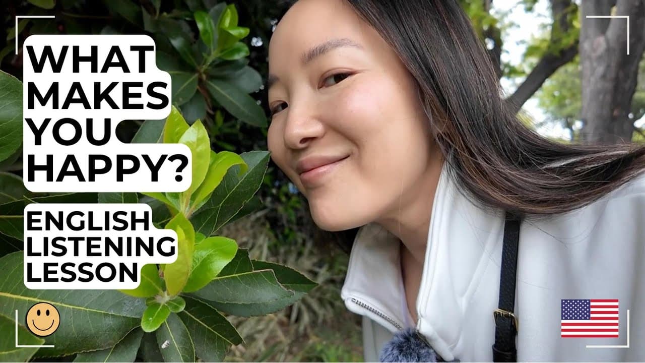 Walk & Talk Happiness 😊 | Intermediate Slow-English Listening Practice (Park Vlog)