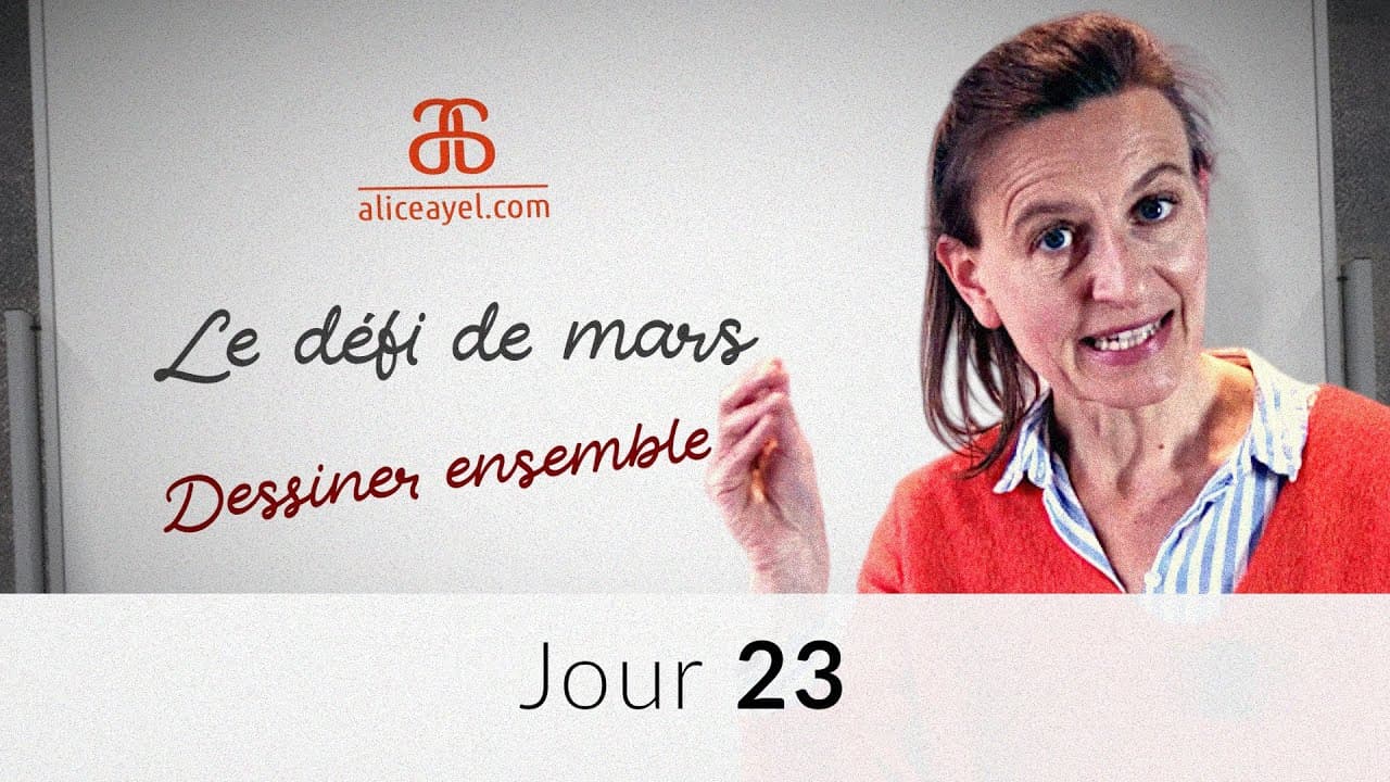 Le défi de Mars - Jour 23 : dessiner un grand-père et son chien