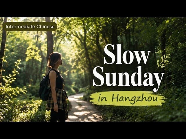 Spend a Slow Sunday With Me in Hangzhou 🍃 ｜Chinese Immersion Vlog (HSK4-5 ) #healing #slowliving