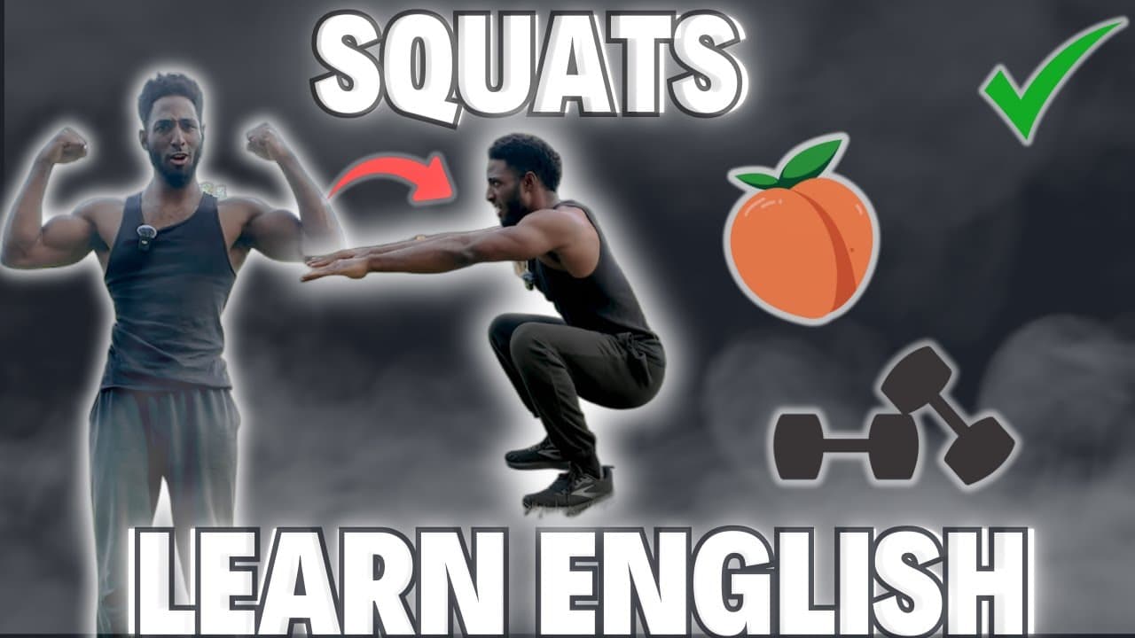 (SQUATS) 🍑 Learn ENGLISH with FITNESS! (English Comprehensible Input)