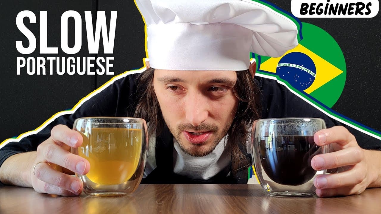 SLOW Portuguese Story | CHÁ ou CAFÉ? 🍵☕ | For beginners