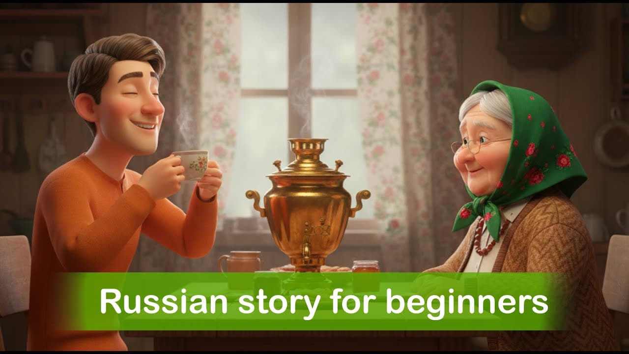 Learn Russian with a Story: Grandma's Samovar (A1 Slow Russian Dialogue)