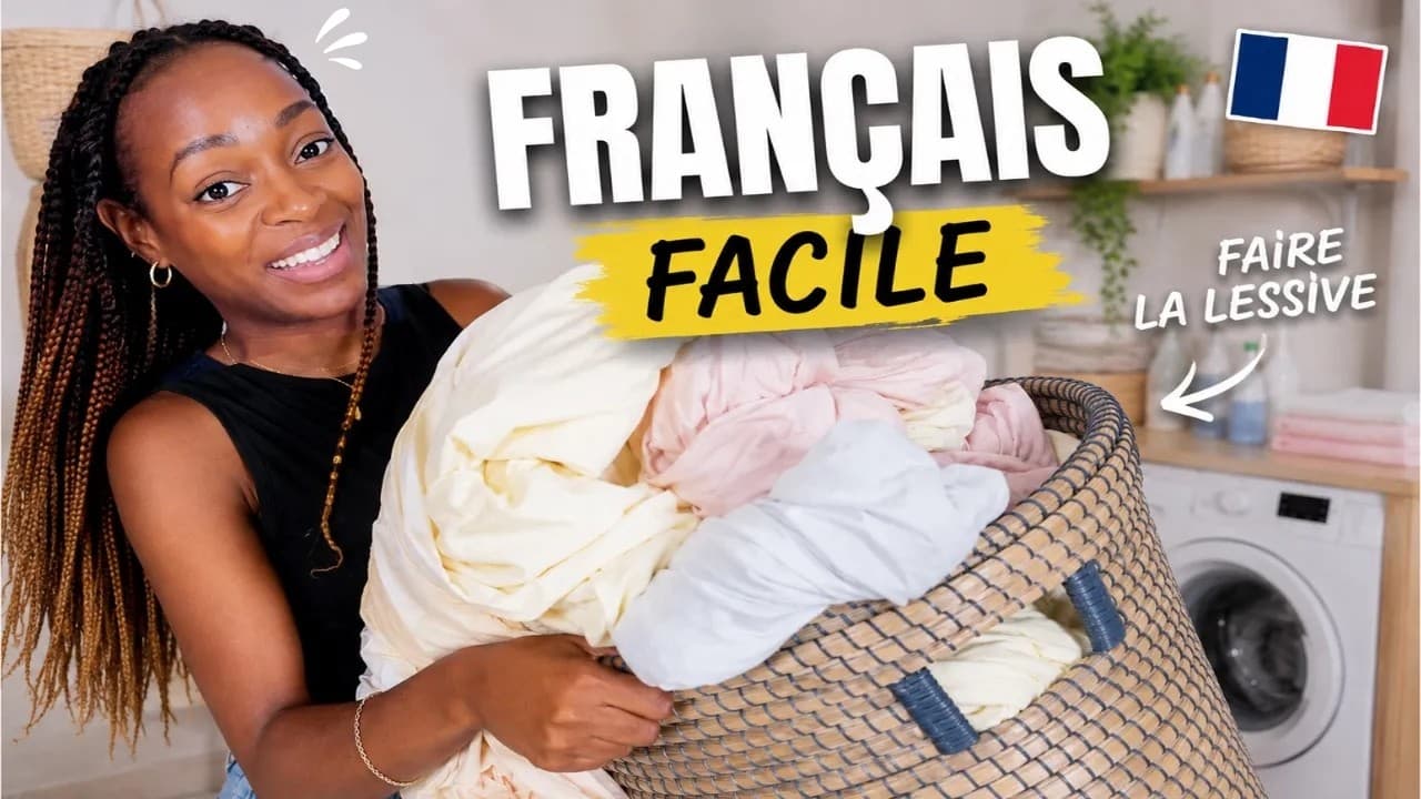 Sunday Chores in French 🧺🇫🇷 Easy Vocabulary (Comprehensible Input)