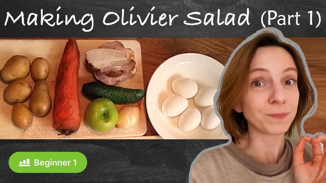 Olivier Salad (1) Preparing Ingredients. Cooking in slow Russian