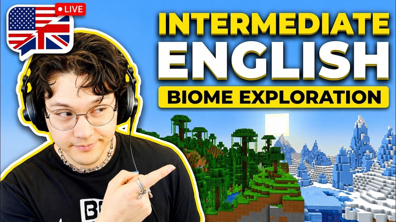 Learn English with Minecraft Hardcore LIVE - Exploring Biomes
