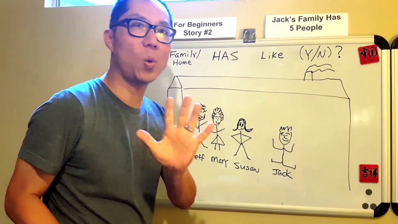 Chinese Story for Beginners #2 :Jack's Family has 5 People