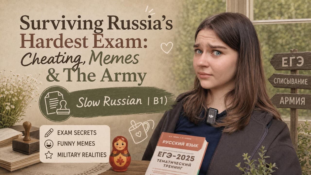 Surviving Russia's Hardest Exam: Cheating, Memes & The Army 🤯 (Easy Slow Russian | B1)