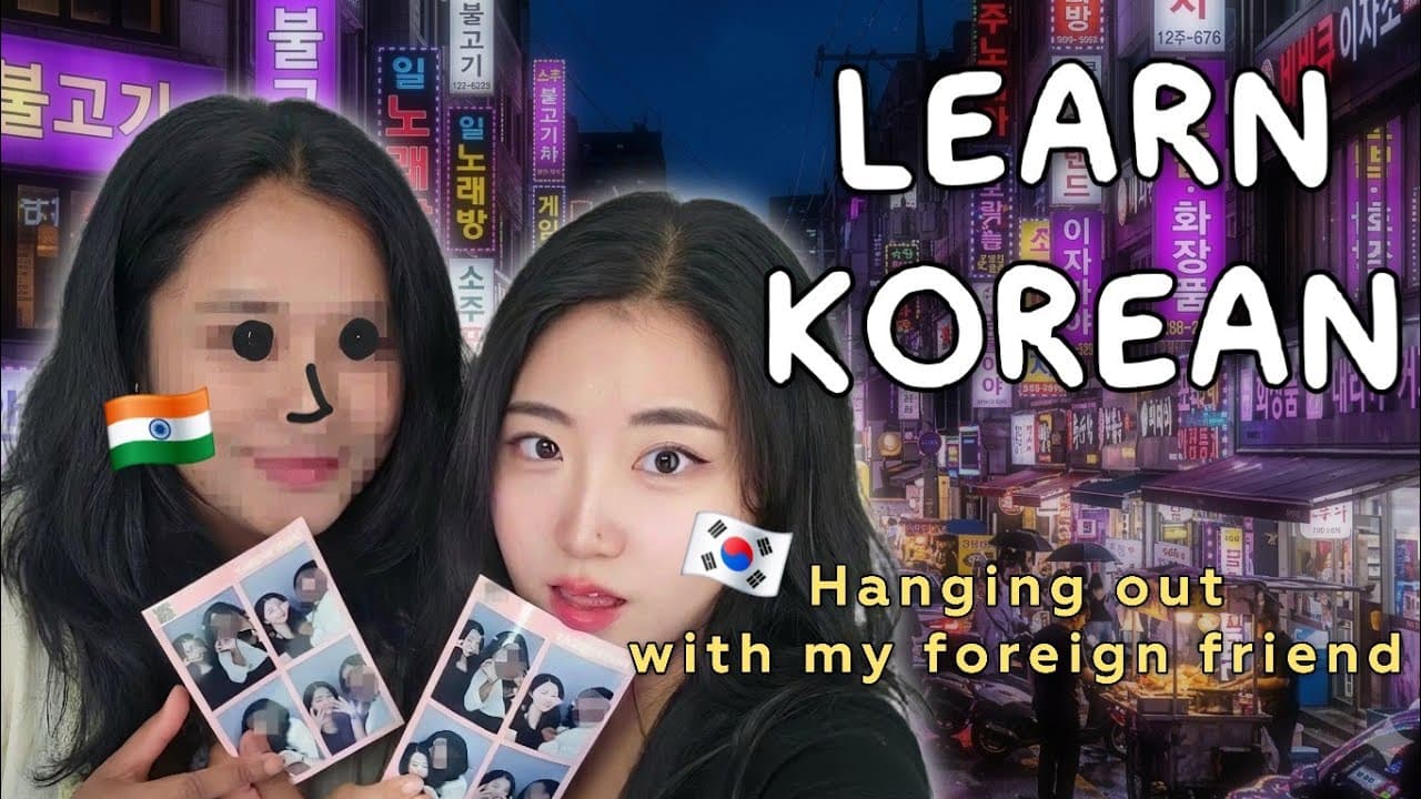 Slow Korean🌃 Night Hangout Vlog(Super Easy Korean for Beginners) | Easy Korean Comprehensible input