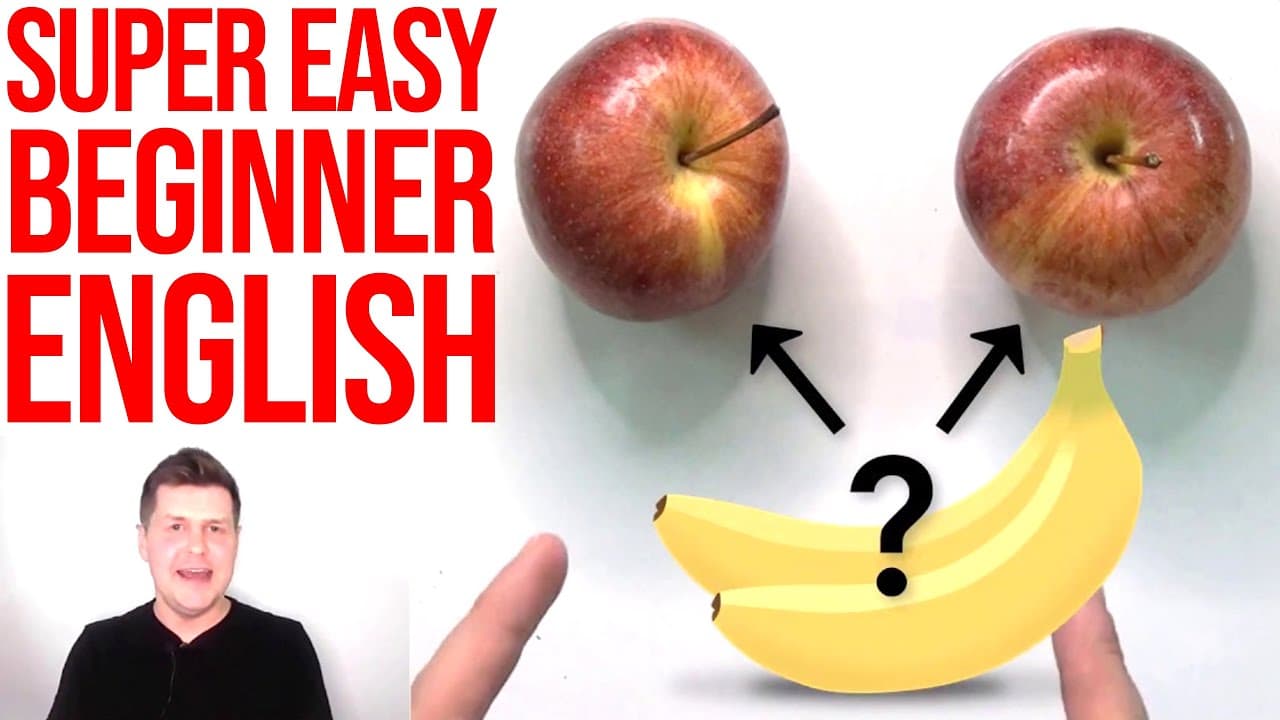 Easy Simple English Beginner Lesson: I Have Two Red Apples | Natural Approach Comprehensible Input
