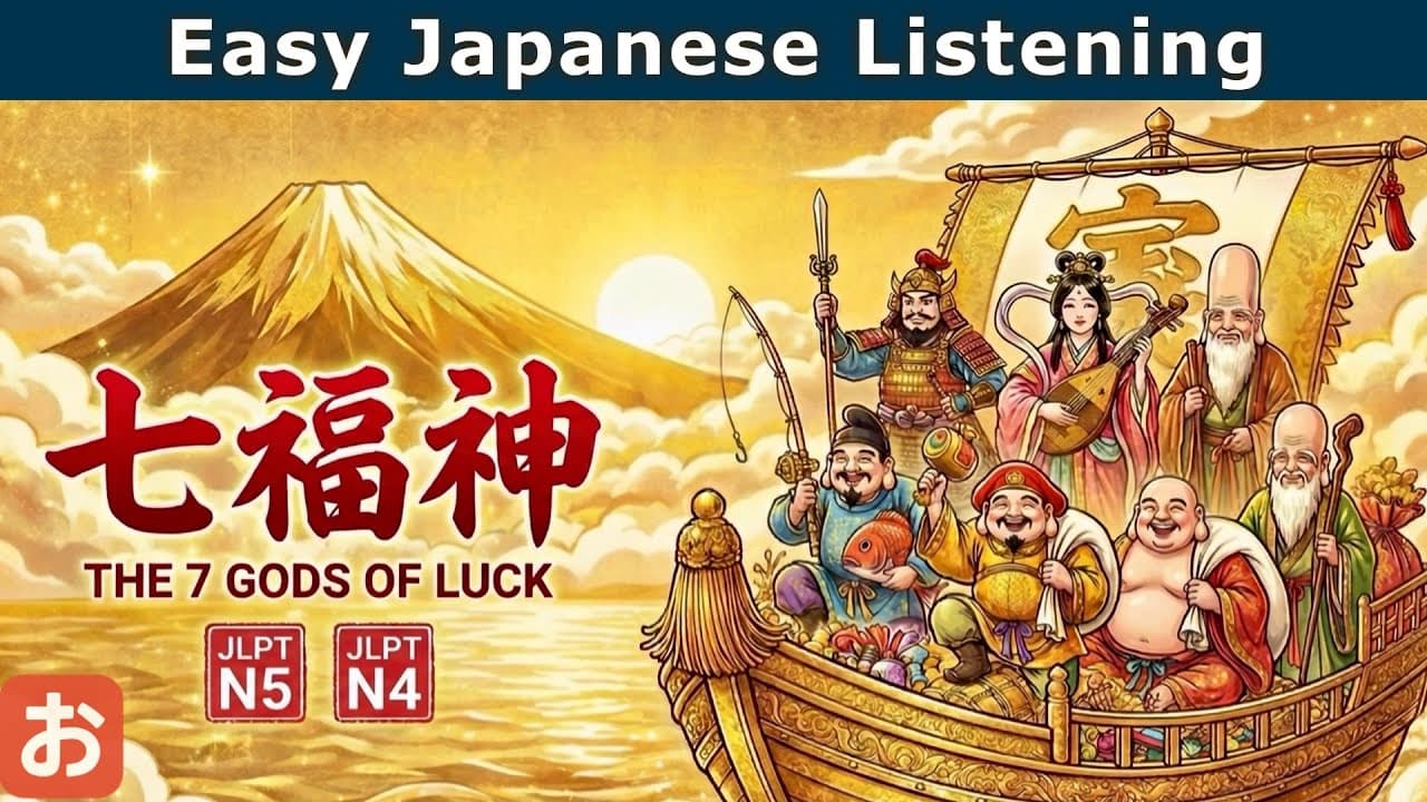 Easy Japanese Listening [JLPT N5] The Seven Lucky Gods 🎍 Happy New Year 2026