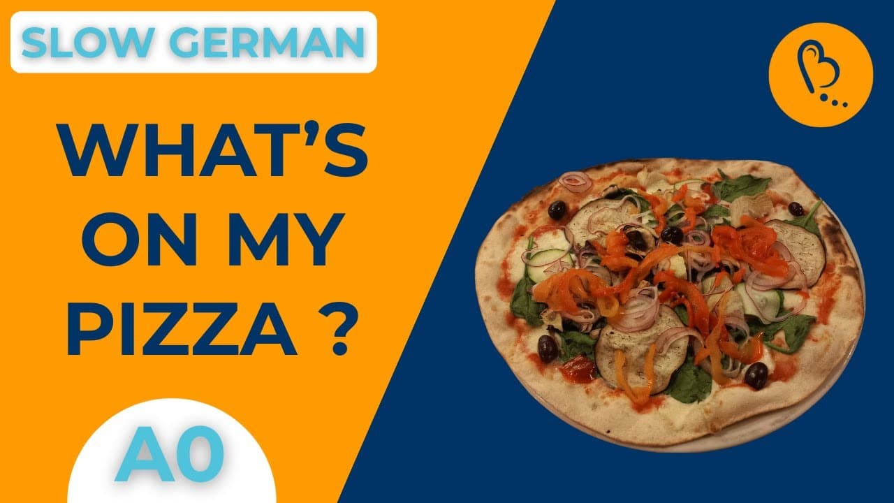 What's on My Pizza? 🍕 | Picture Description #1 | German Comprehensible Input [A0] - Total Beginner