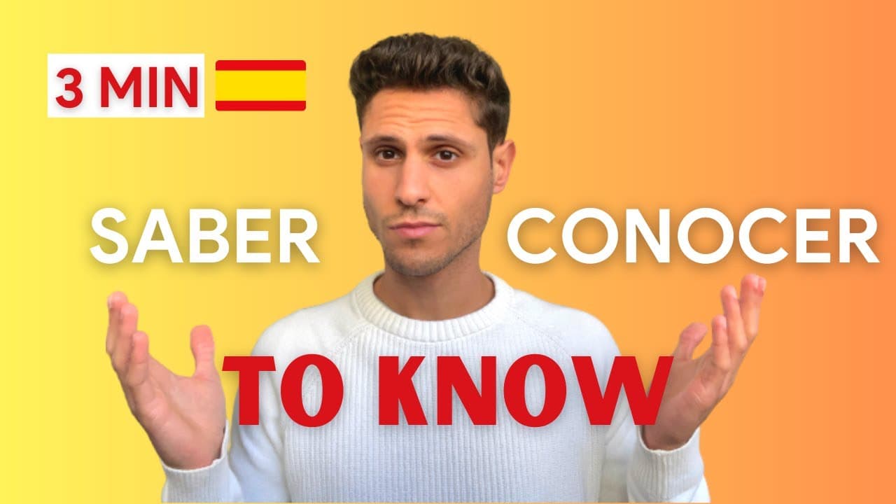 Aprende ESPAÑOL en 3 MINUTOS: Saber vs Conocer