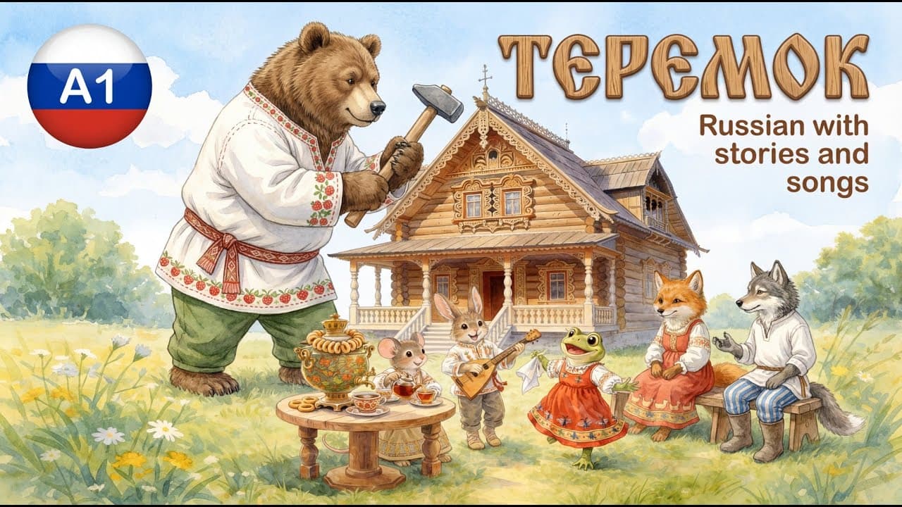 Teremok / Теремок – A Classic Russian Folk Tale with Songs 🎵 | A1 Learners