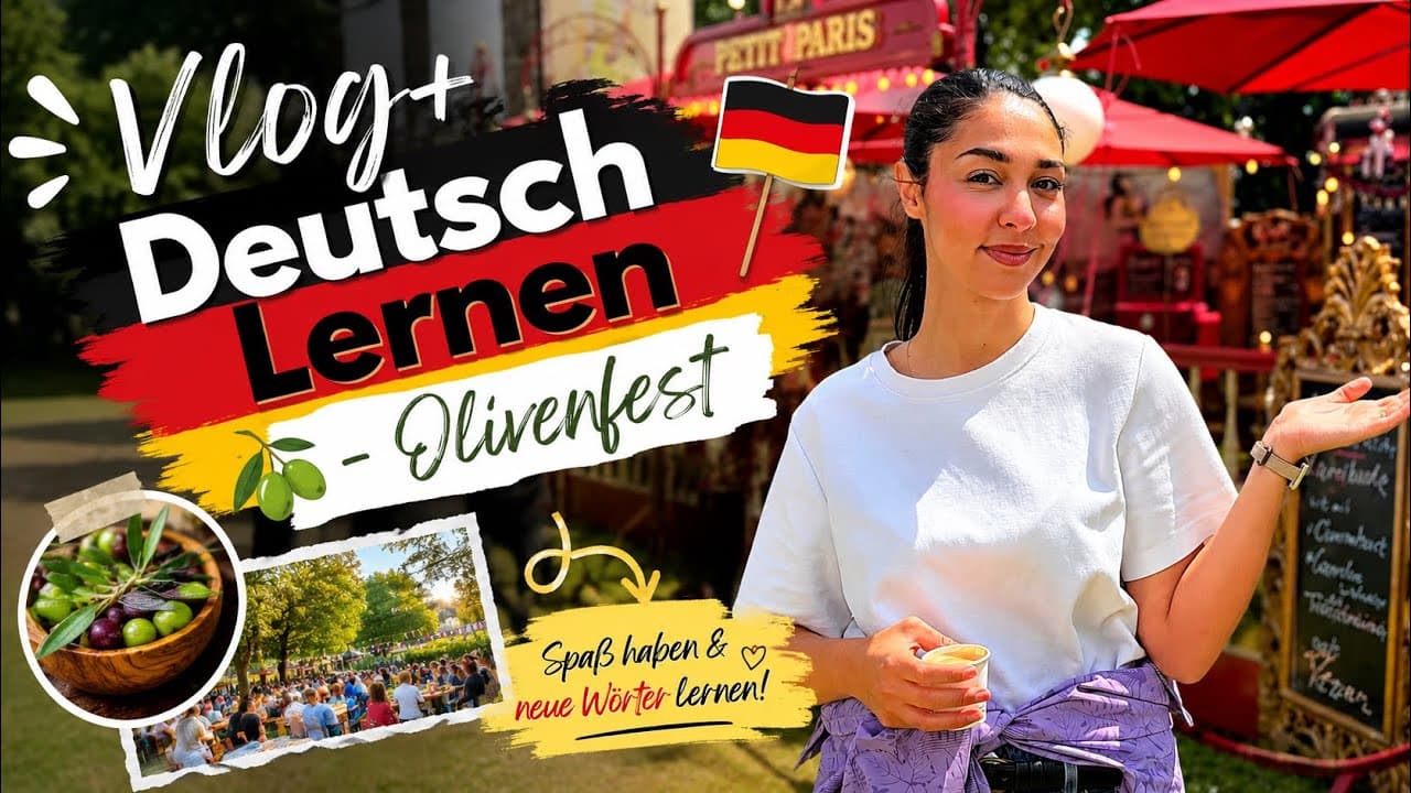 Vlog + Deutsch lernen 🇩🇪 Zu Besuch beim Olivenfest 🌿 🫒 #deutschlernen #deutsch #german #learngerman 