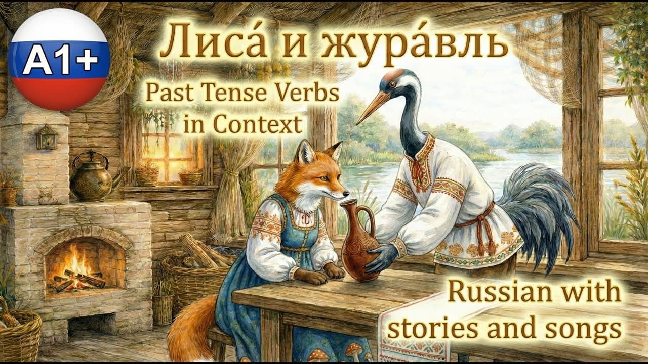The Fox and the Crane / Лиса и журавль – A Classic Russian Folk Tale | A1 Learners
