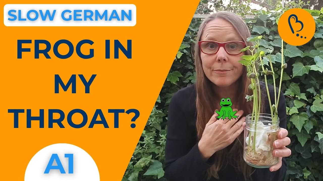 Learn German with Beans 🫘🐸 Part 2:  A Frog in My Throat?  Easy Vlogs #15 | German CI [A1] - Beginner