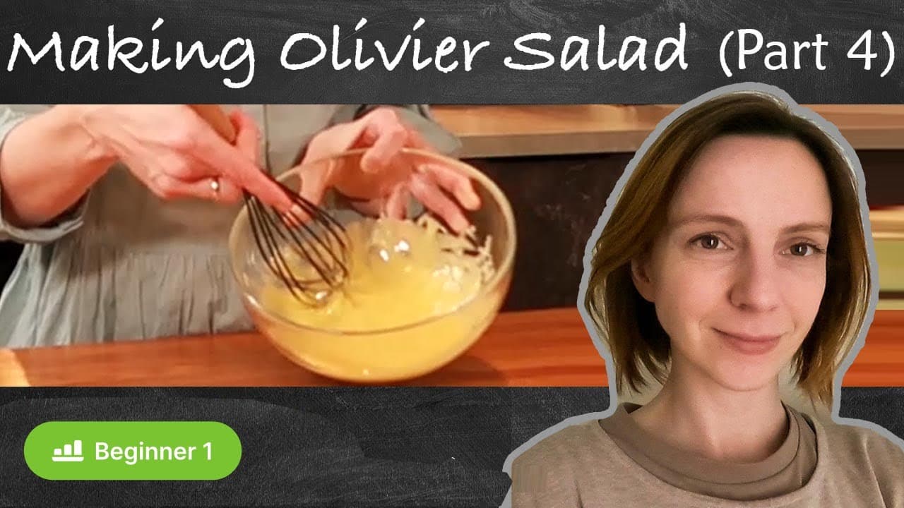 Olivier Salad (4) Preparing Homemade Mayonnaise. Cooking in slow Russian