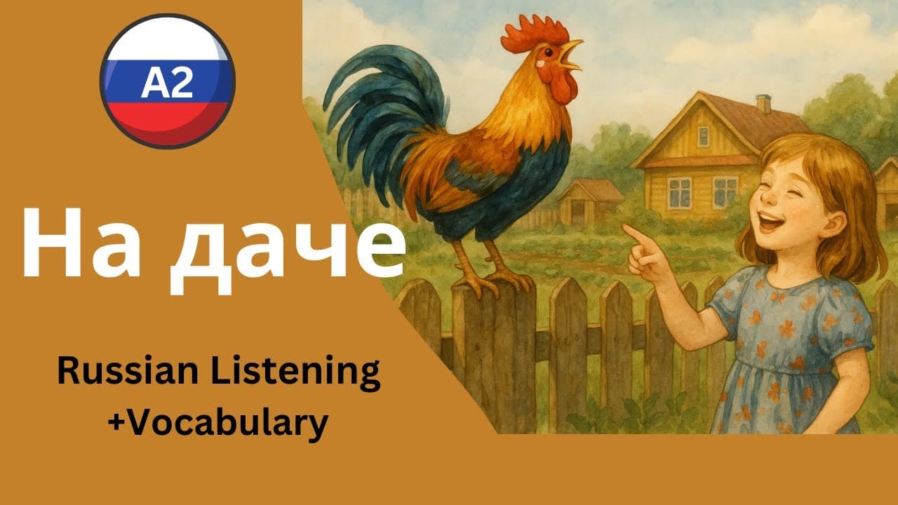 🌿 A Weekend at the Dacha – Russian Story for A2 Learners 🚂🐓