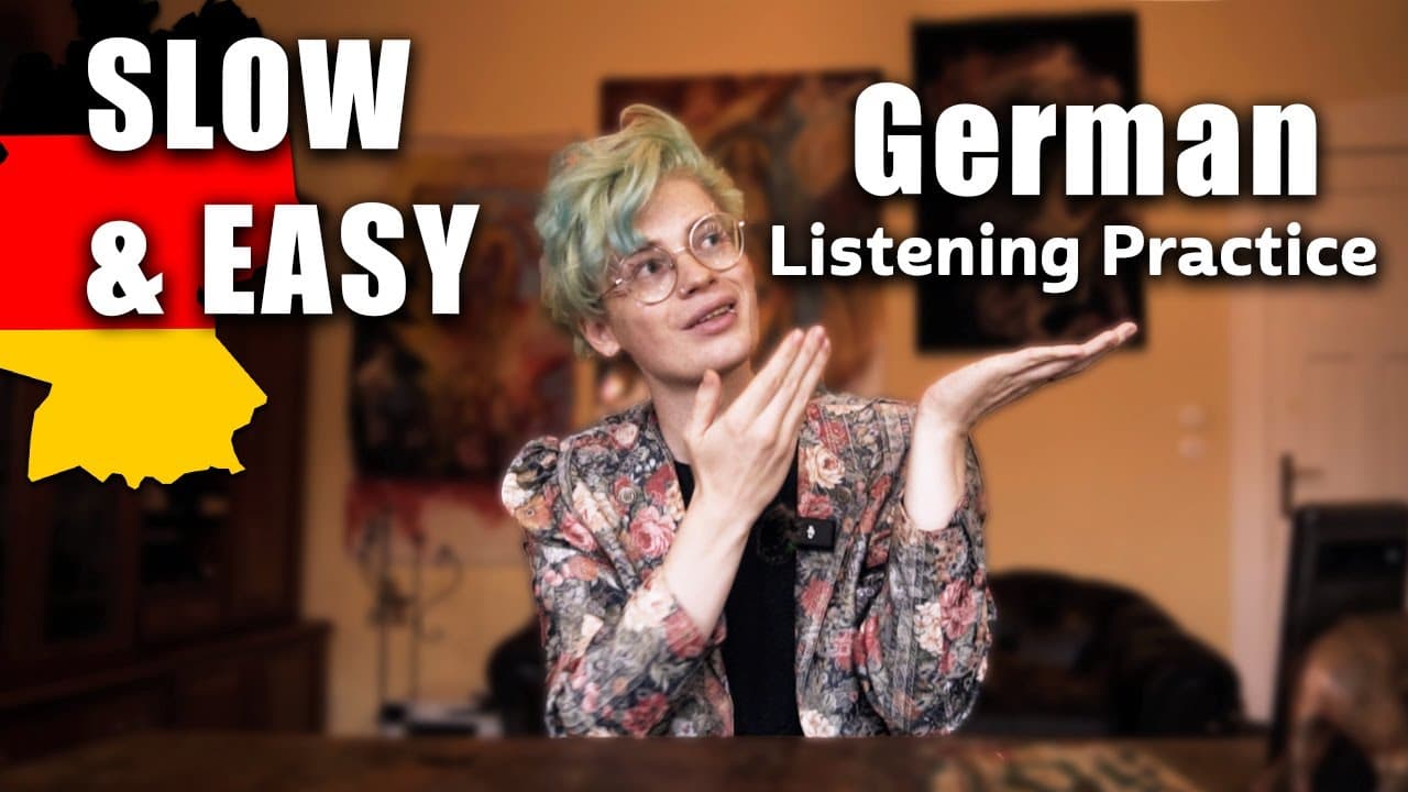 Easy & Slow German for BEGINNERS / Comprehensible input with subtitles / Describing photo in German