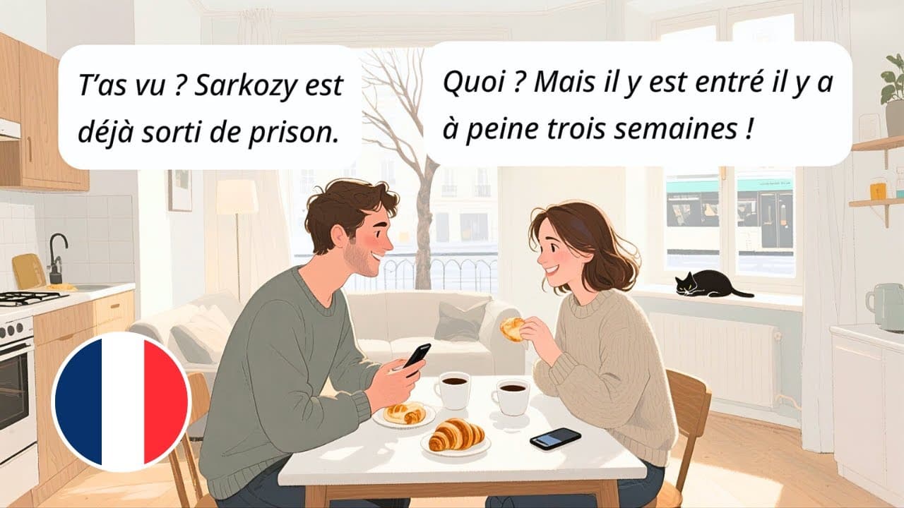 French News Conversation: Sarkozy’s Release & Pension Reform | Everyday Real News Listening  B1–B2