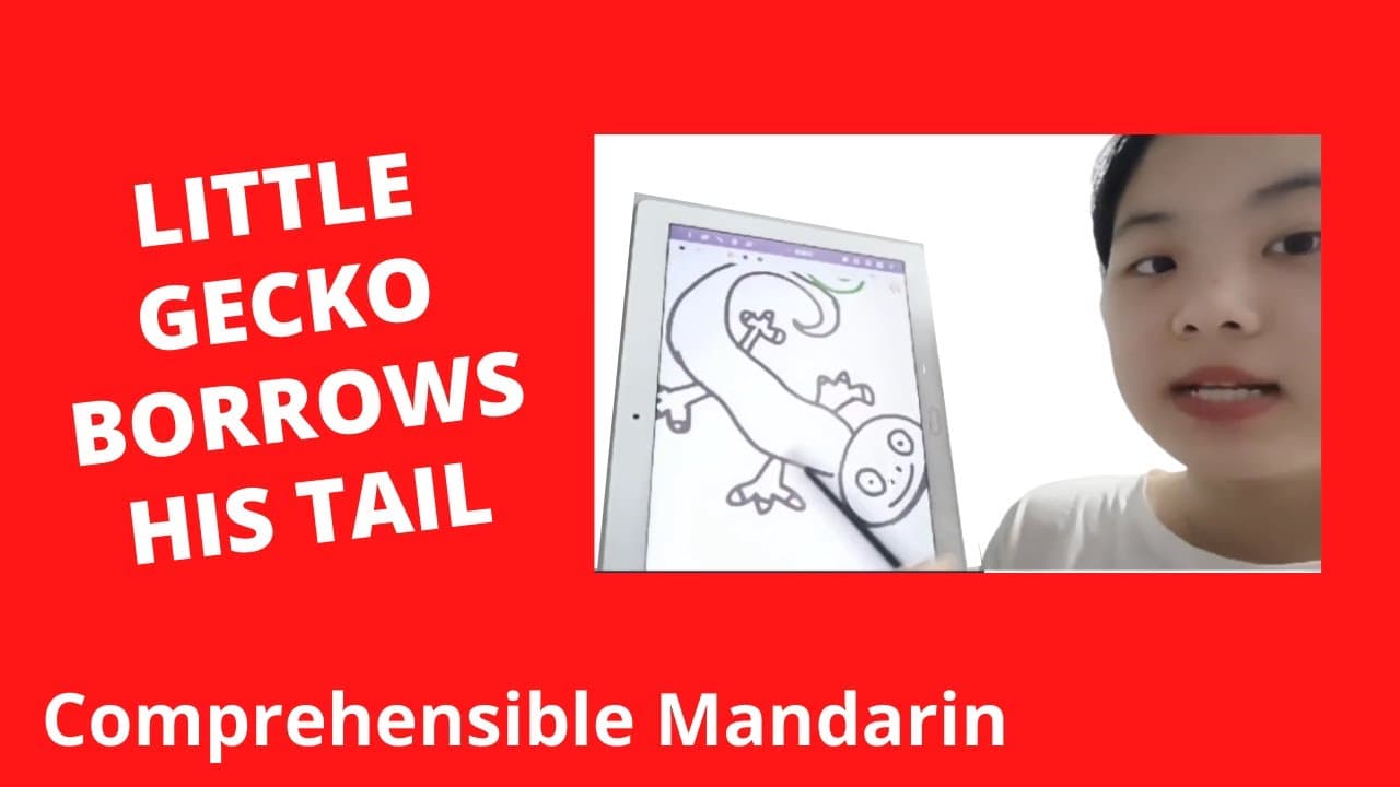 Little Gecko Borrows His Tail - Beginner Chinese Story - Chinese Comprehensible Input