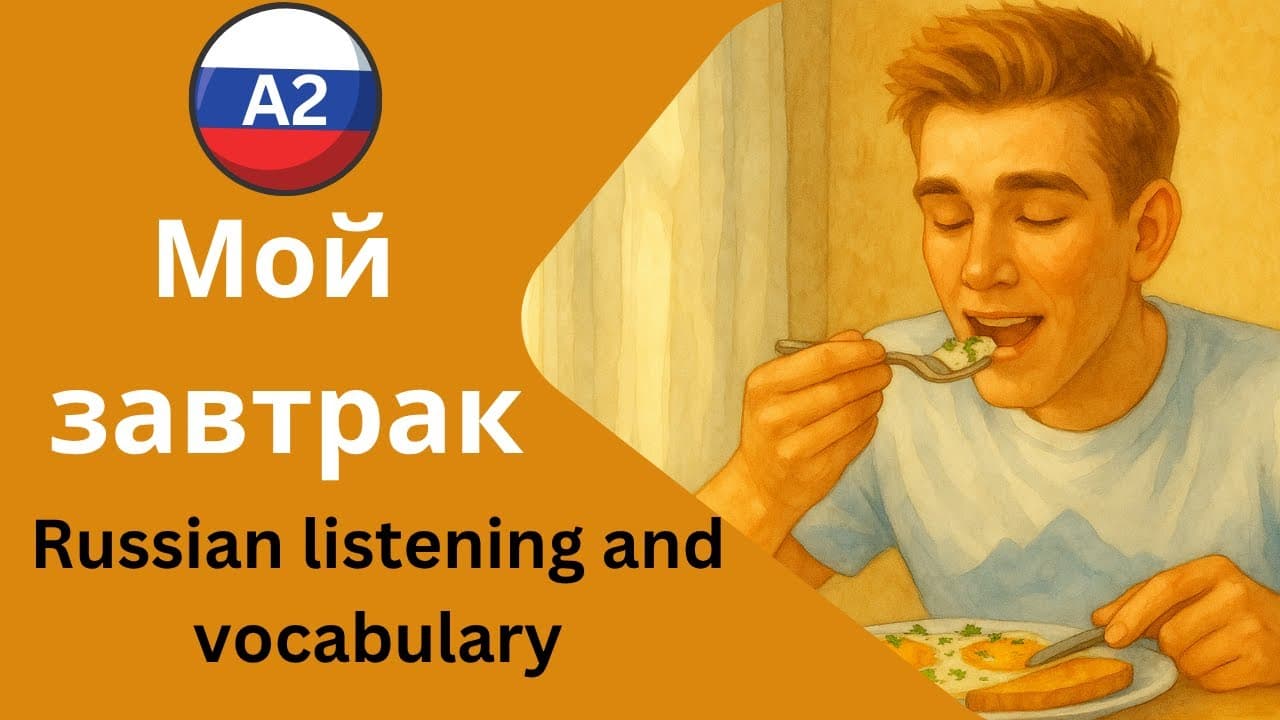 🎥 Easy Russian Story for A2 Learners – Breakfast Time with Mikhail! 🥣