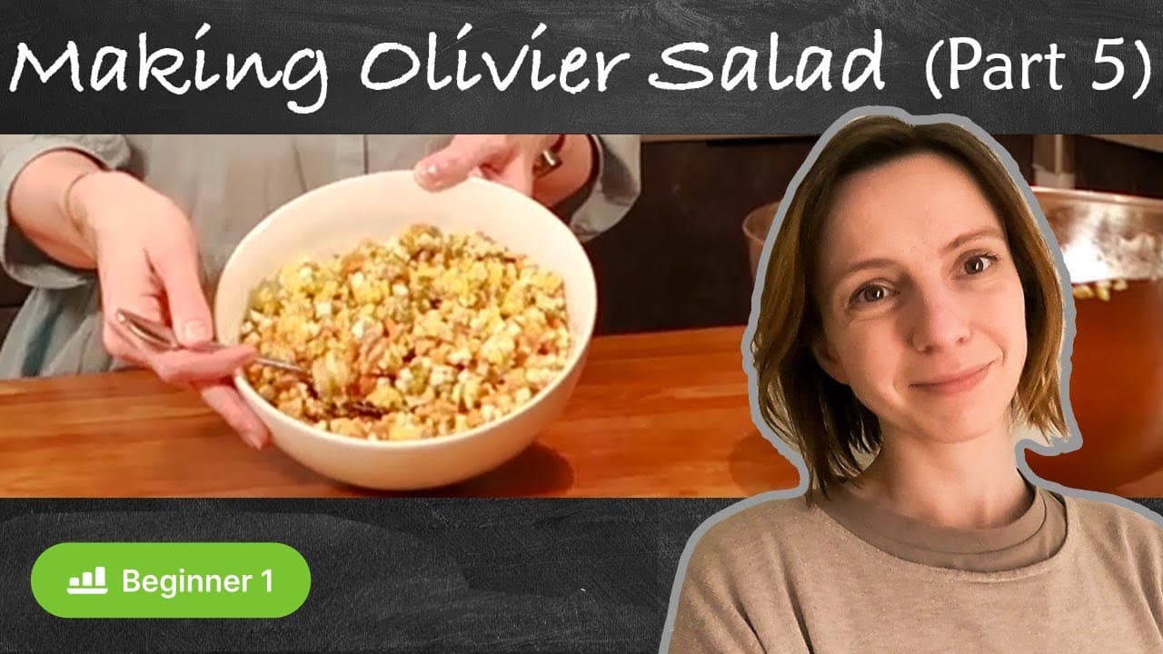 Olivier Salad (5) Seasoning and Ready to Serve! Cooking in slow Russian